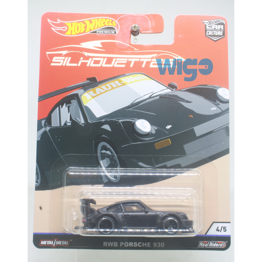 Hot Wheels Premium Car Culture Silhouettes RWB Porsche 930 hitam Hotwheels Diecast