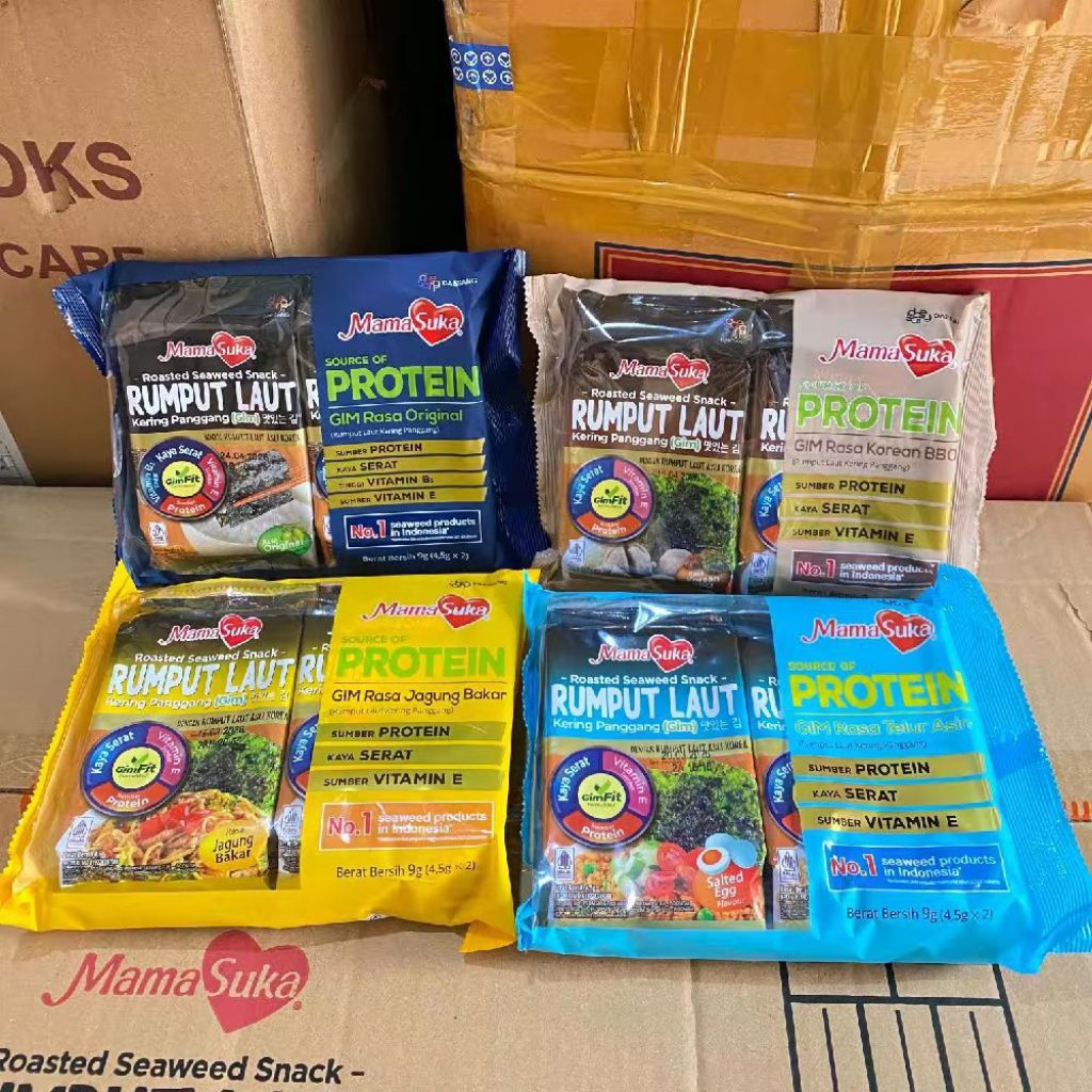 

3 Bungkus / 6pcs x 4,5gr Mamasuka Rumput Laut Panggang Rasa