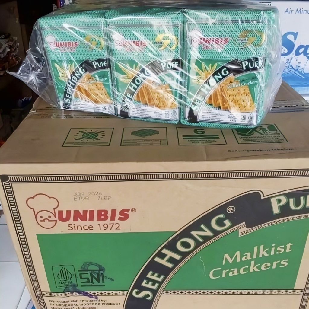 

[ 1 Pak isi 6 Pcs ] Unibis Gabin See Hong Puff Malkist Crackers 252 gr