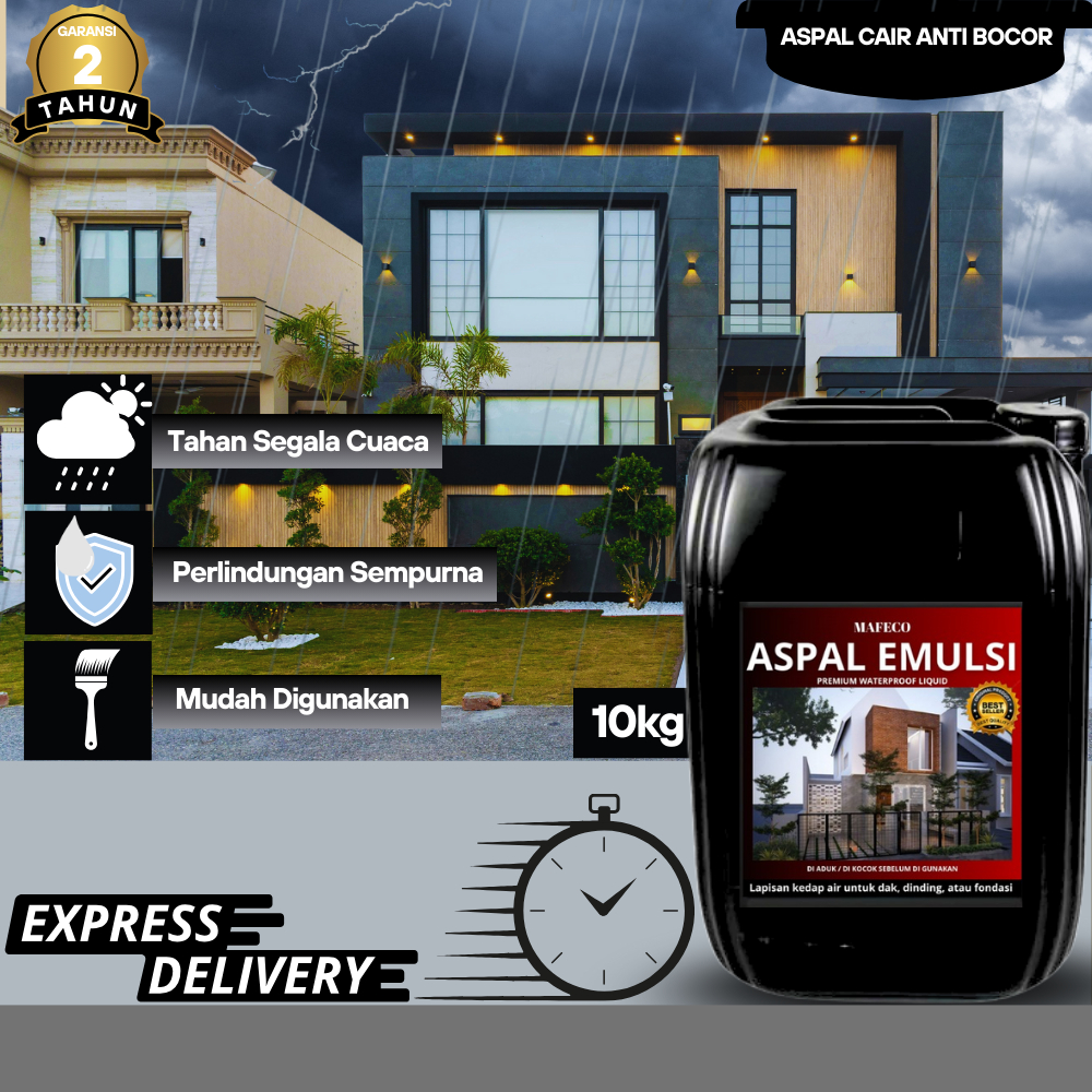 (khusus untuk atap rumah ) Aspal Cair 10kg Anti Bocor untuk  atap beton dak beton dan genteng