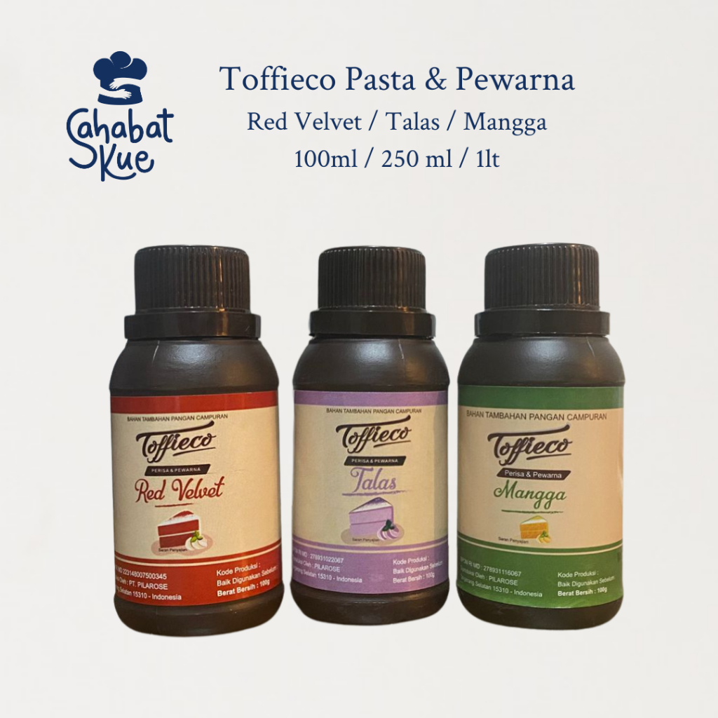 

Toffieco Pasta Red Velvet / Talas / Mangga (100ml/250ml/1lt)