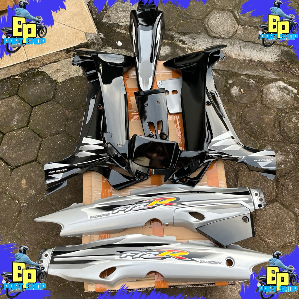 BODY SET FIZ R MILLENIUM SILVER HITAM SET STRIPING