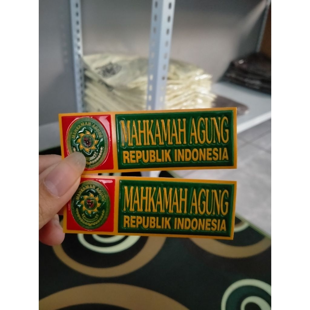 Stiker Embos Nopol Mahkamah Agung Sepasang