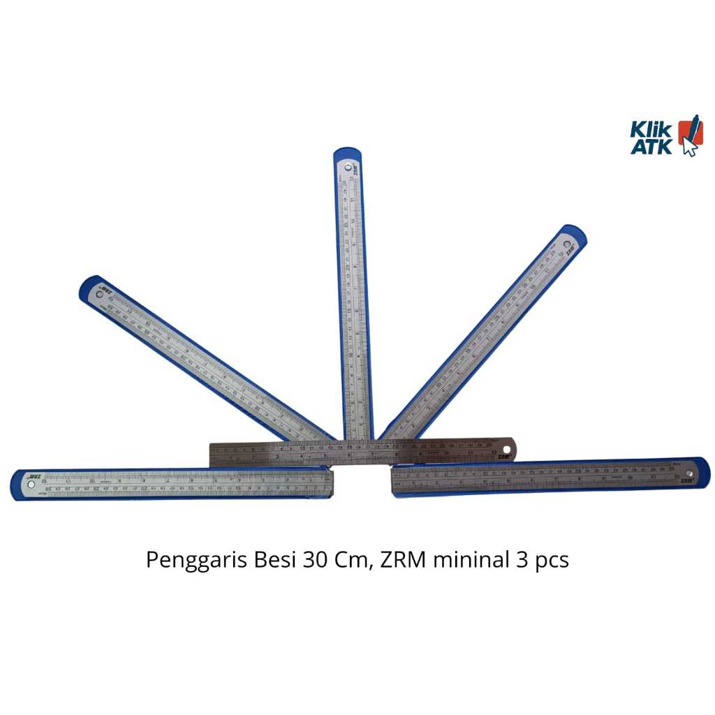 

ZRM Steel Ruler / Penggaris Besi 30cm - Thick Steel Ruler Set - Per Pcs
