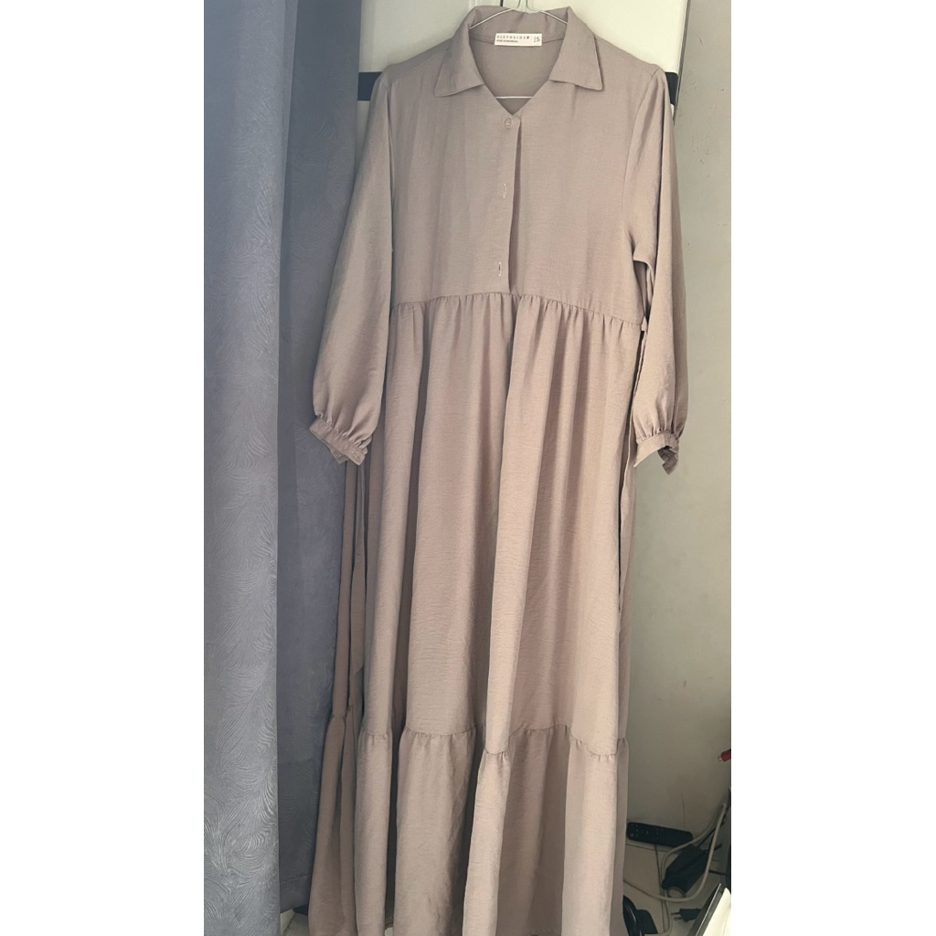 sistrside.id grey gamis dress size S
