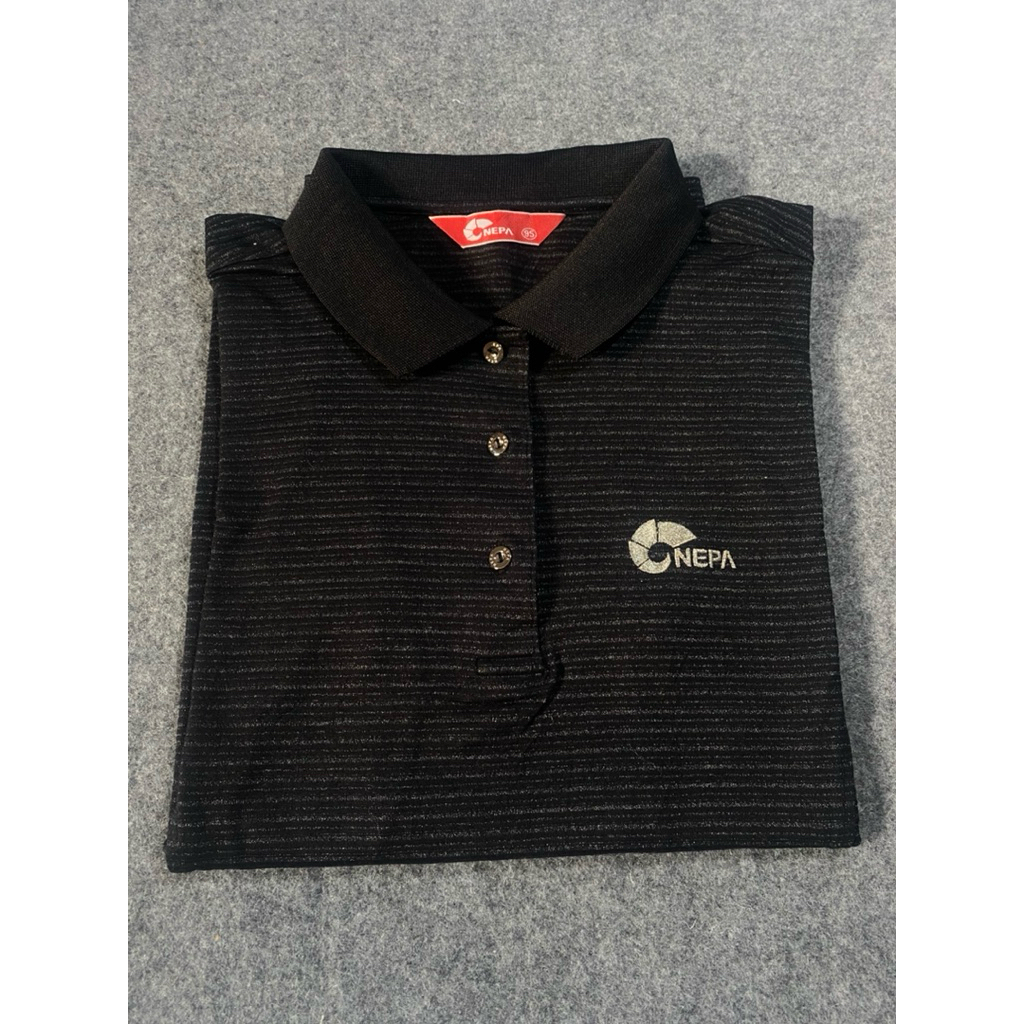 BAJU KAOS KERAH NEPA CEWEK HITAM SIZE S