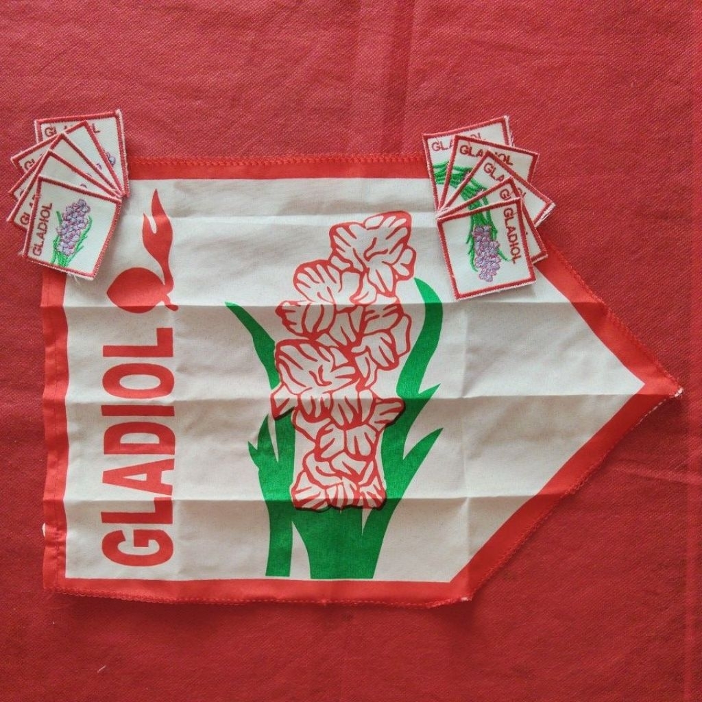 Bet Regu GLADIOL  -  Bet Tanda Regu Bunga Gladiol Bordir - Badge Regu Pramuka
