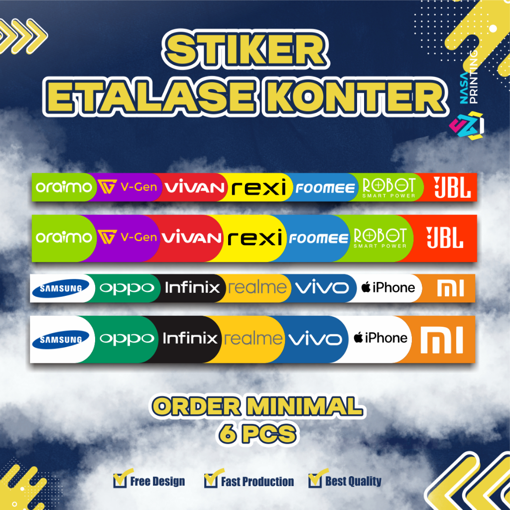 Stiker Etalase Konter / Stiker Konter Hp /Acc/ Stiker Konter Murah / Aksesoris Konter/ Min. Order 6 