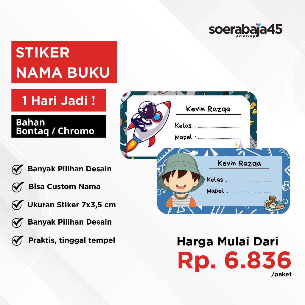 

Stiker Label Nama Anak Custom Isi 48Pcs - Label Buku Sekolah