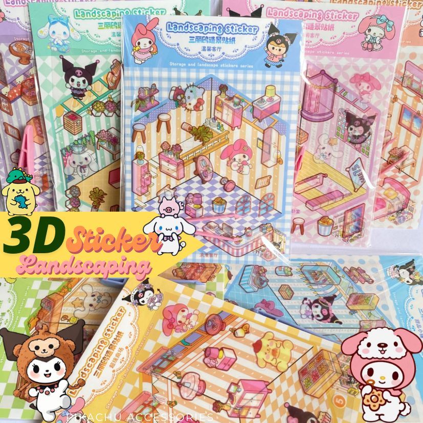 

STIKER 3D SET LANDSCAPING SANRIO DIY ISI 1 / DIY 3D STICKER ROOM / PERMAINAN ANAK 3D SANRIO SPACE