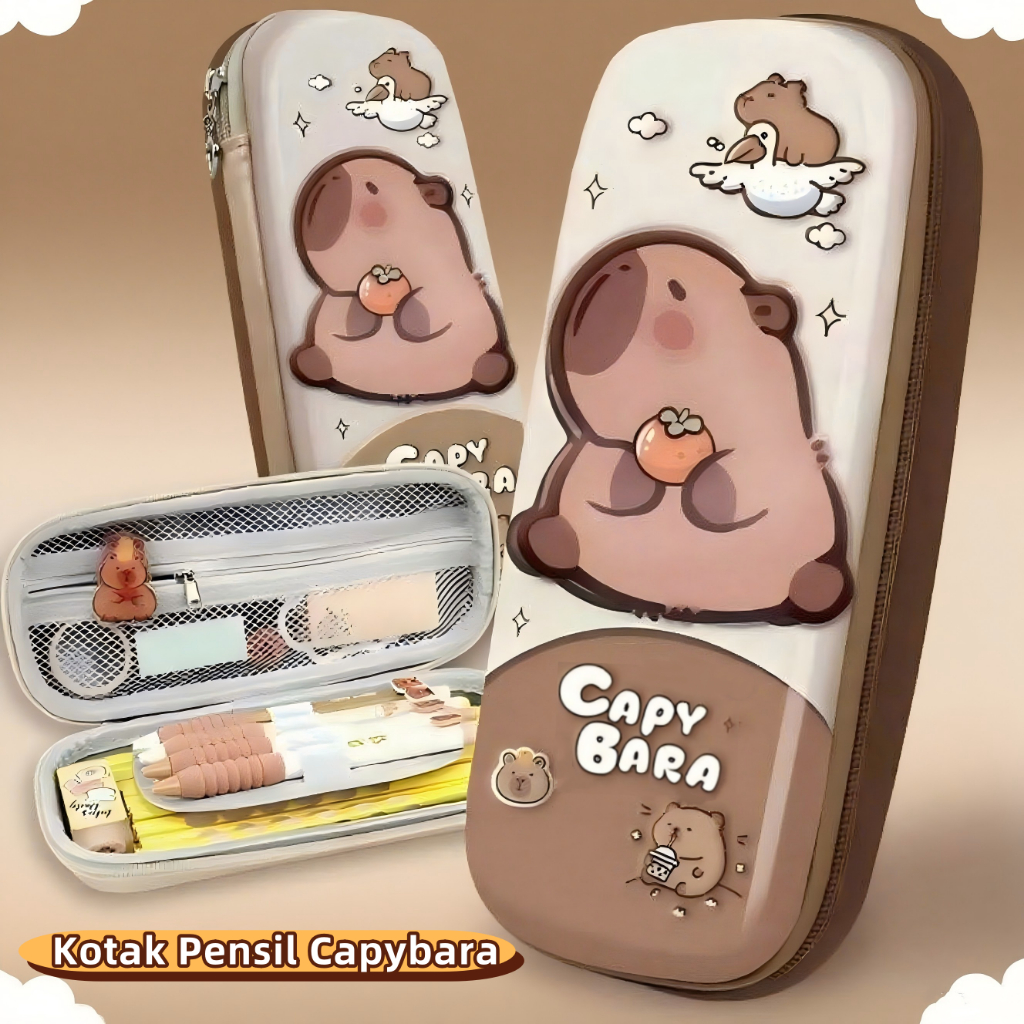 

Kotak Pensil 3D Berbentuk Capybara yang Imut dan Tahan Kotor, Kotak Pensil Berkapasitas Besar untuk Sekolah Dasar