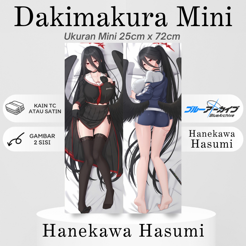 DAKIMAKURA MINI HANEKAWA HASUMI Blue Archive Bantal Anime Waifu Mini