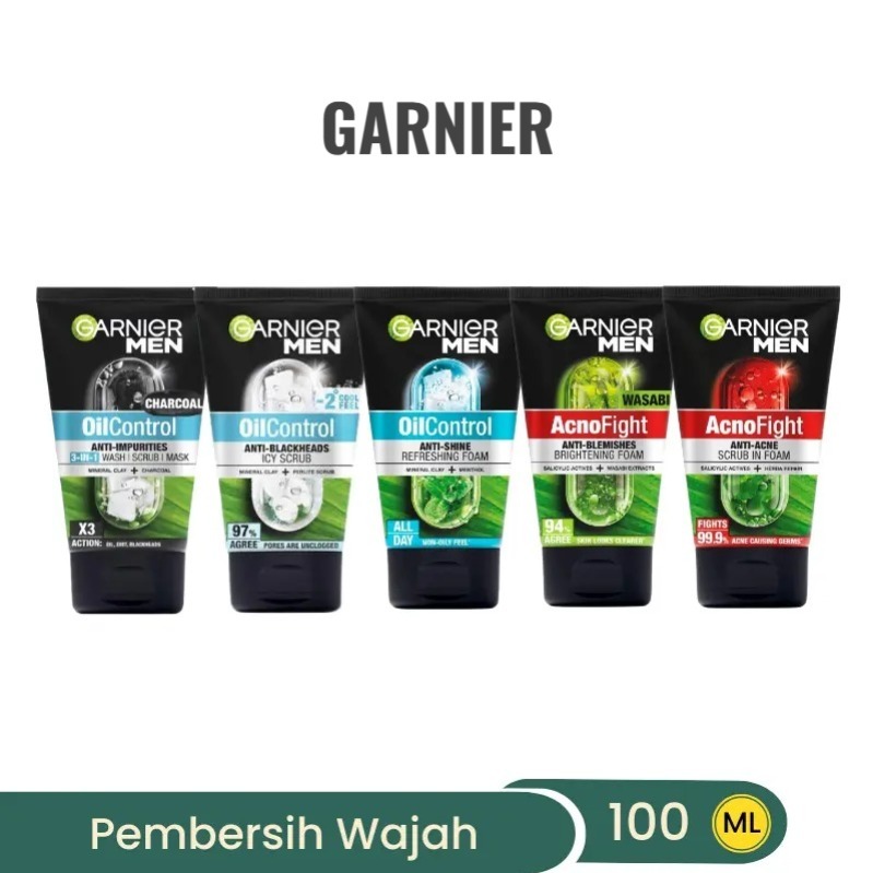 GARNIER MEN Facial Foam Scrub Facial Wash | Sabun Cuci Muka Garnier  BY beautyPAL