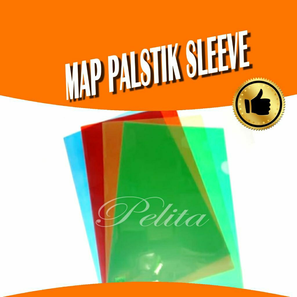

MAP L map plastik sleeve bening ukuran folio F4 per pcs