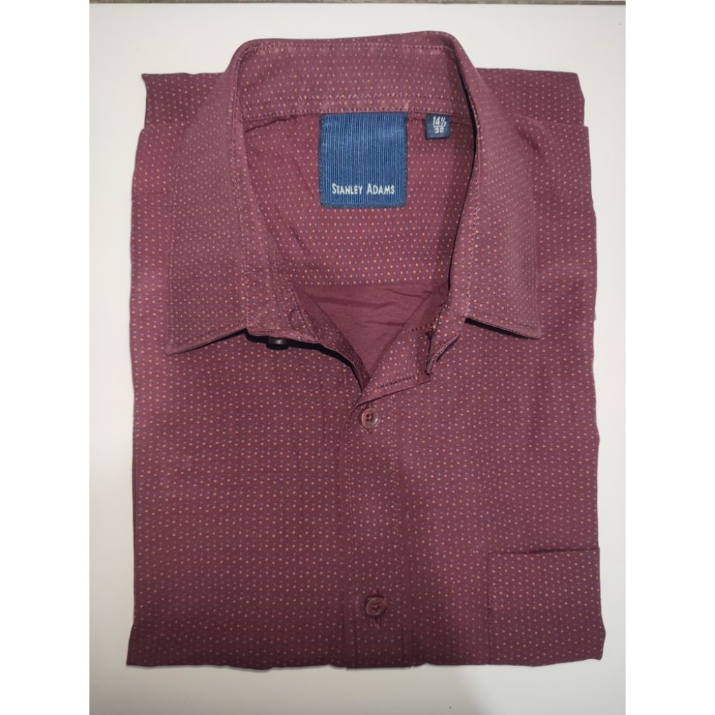 KEMEJA LENGAN PANJANG STANLEY ADAMS [MAROON]