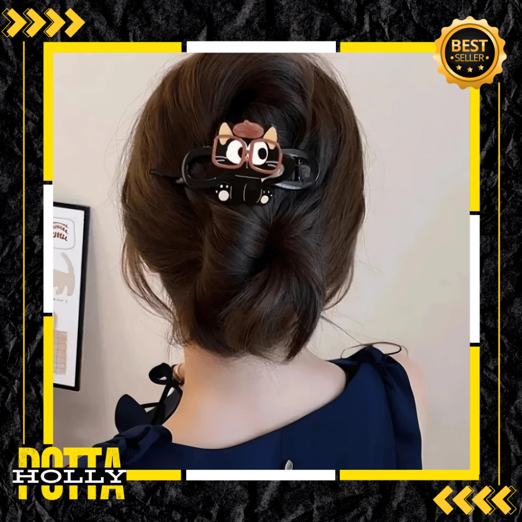 Jepit Rambut Wanita Motif Kartun / Jepit Rambut Keriting Kucing / Jedai Rambut Kartun Macan Tutul