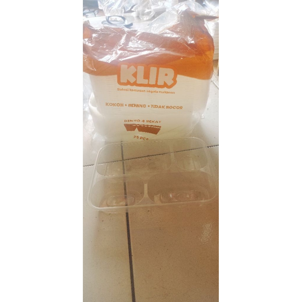 Thinwall  bento 4 sekat /Tempat Makan Plastik/Container Makanan /