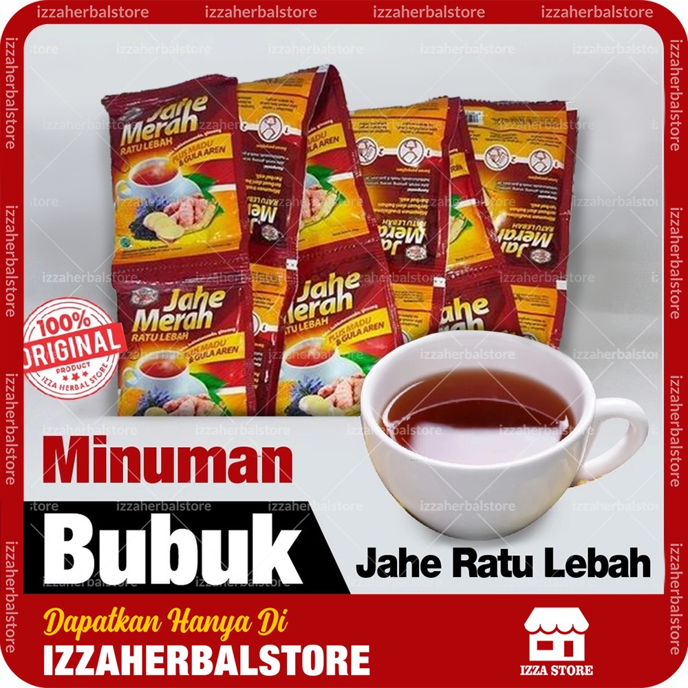 

Jahe Merah Plus Ginseng Habbat Madu Jahe Merah Ratu Lebah Instan Extra Gula Aren SACHET 100% HALAL