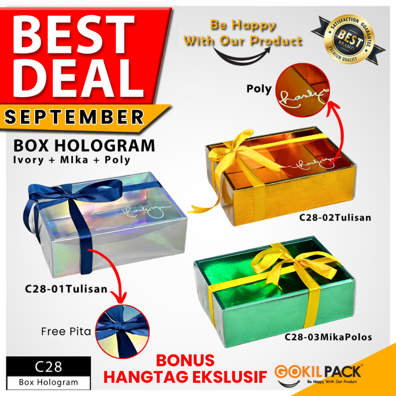

GOKIL - Kotak Packaging Silver Hologram - Kotak Pakaian Silver Hologram transparan - C28