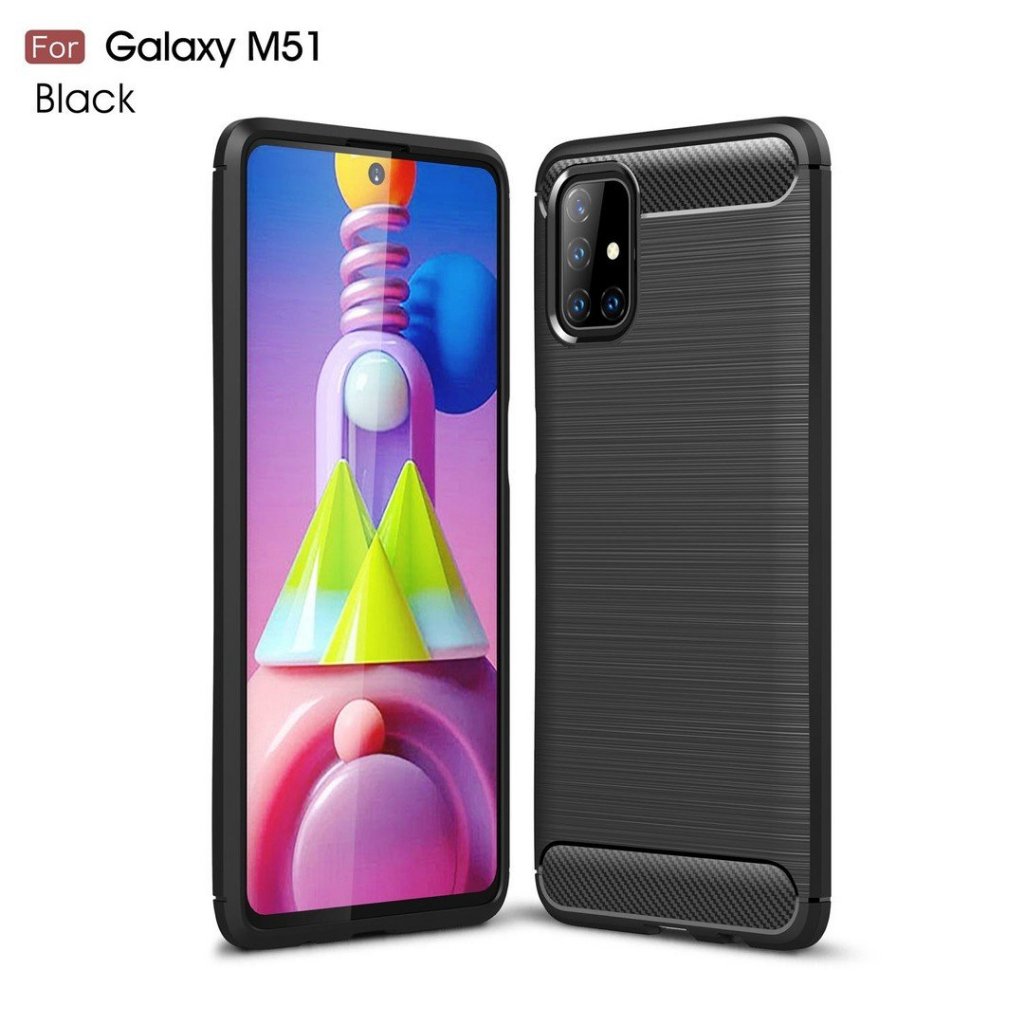 Case Samsung M51 M31 M30 M30S M21 M21S M20 M12 M11 M10 Rugged Armor Silicon Carbon Softcase Casing