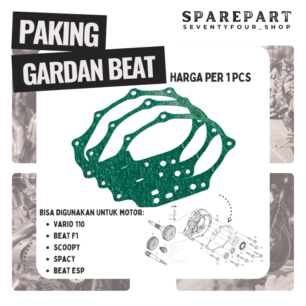 PAKING GASKET GARDAN GEARBOX VARIO 110 BEAT FI ESP SCOOPY KARBU FI ESP SPACY PERPAK GASKET SRM