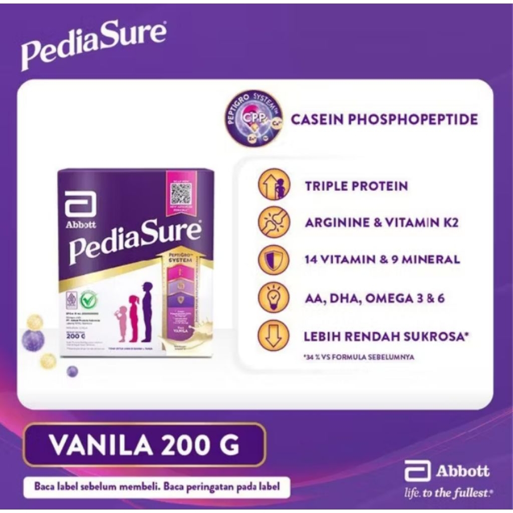 

PediaSure Vanila 200 g (1-10th) - Nutrisi Pertumbuhan