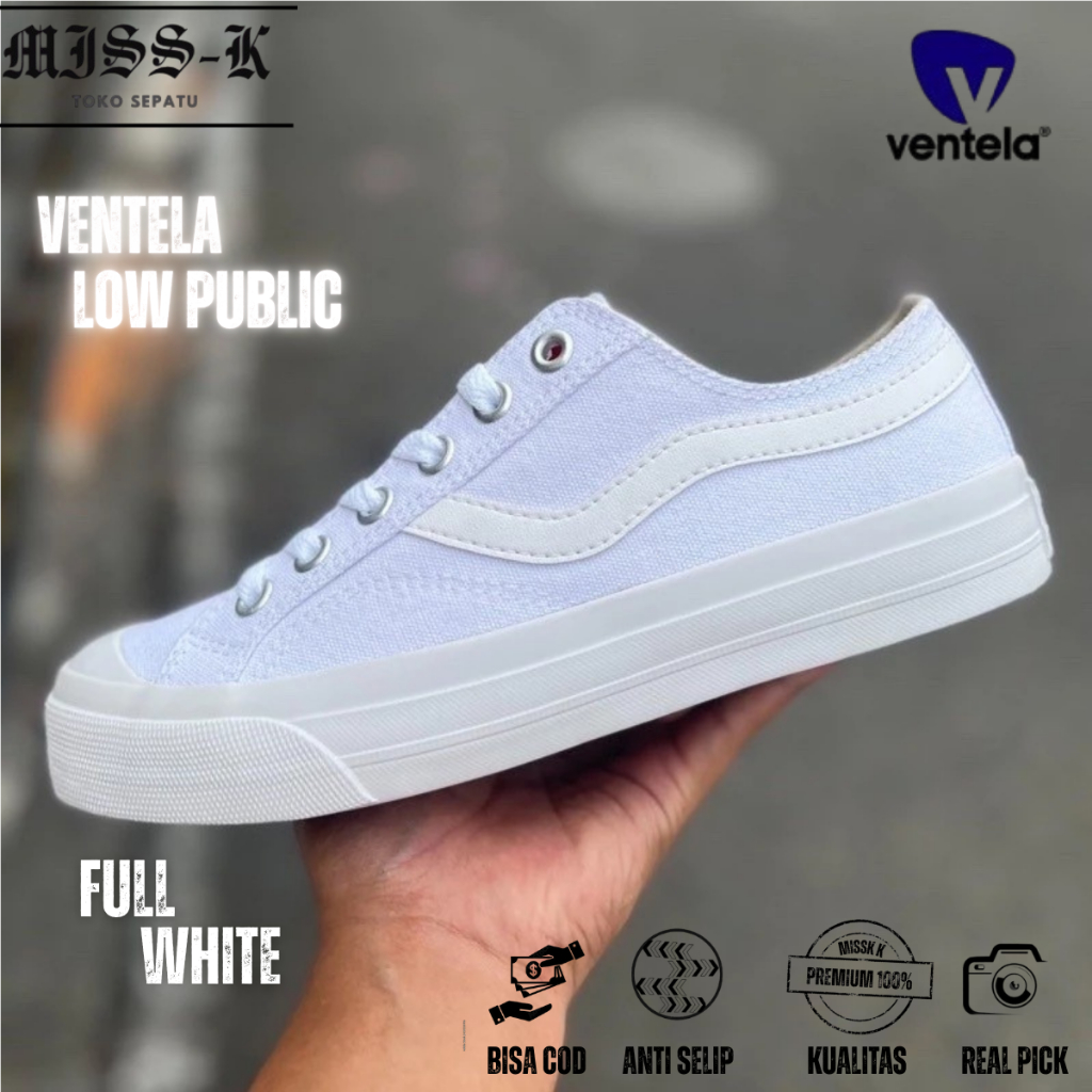 Ventela Public Low Full White Original / Sepatu Pria