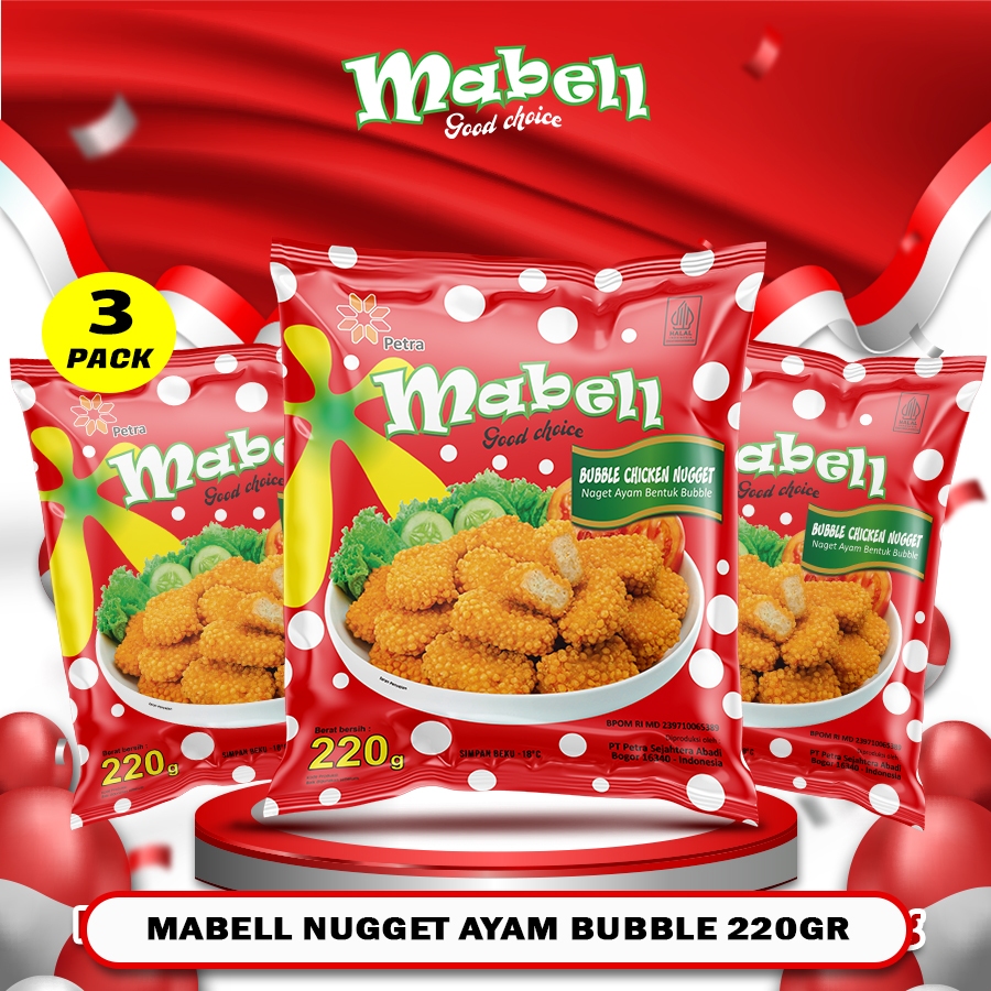 

Mabell Nugget Ayam Bubble Crispy 220 Gram Promo 3 Pack