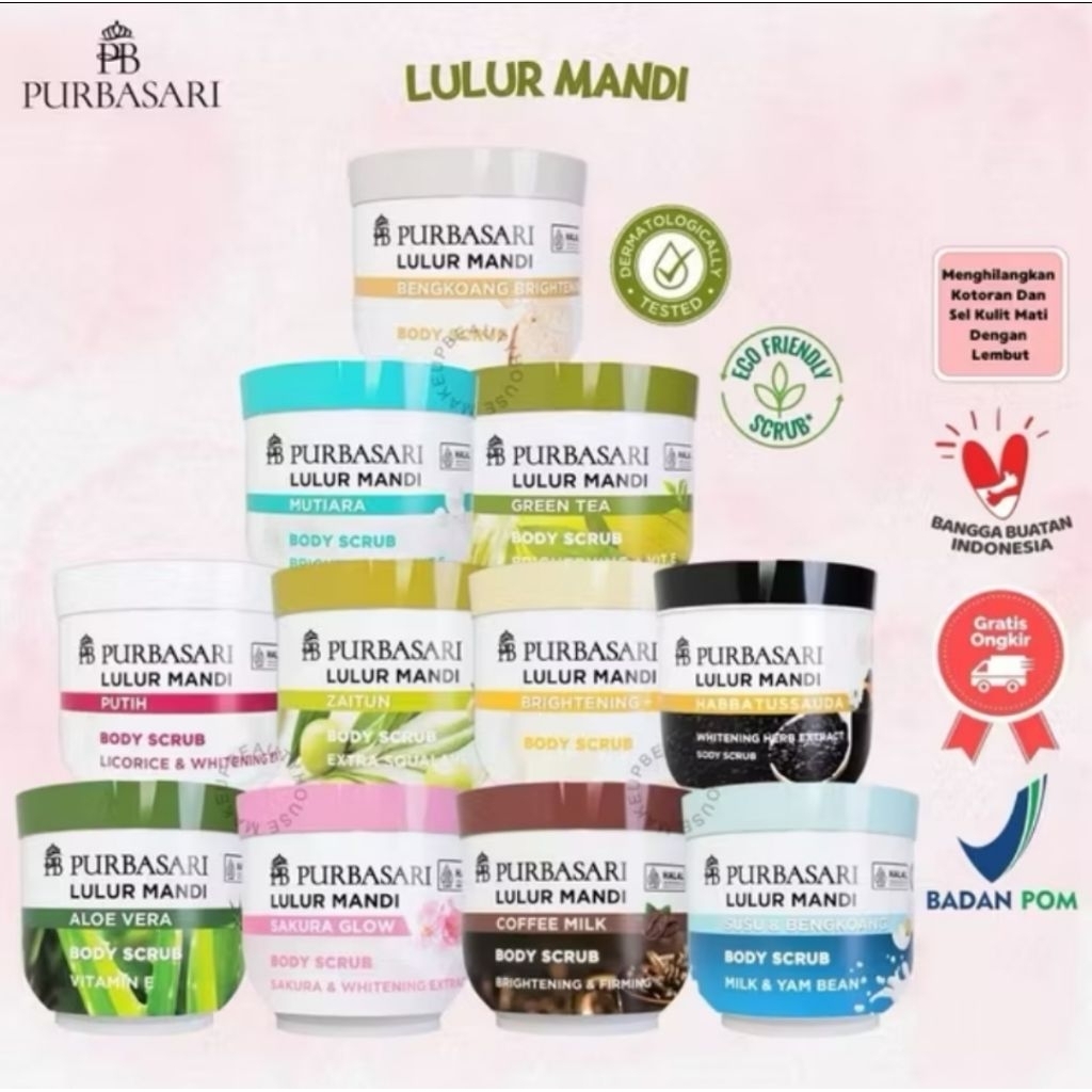 PURBASARI LULUR MANDI 200 gr-POT/JAR