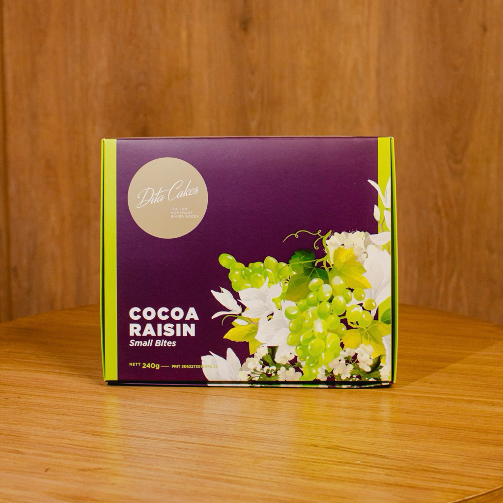 

COCOA RAISINS PREMIUM COOKIES BY DITA CAKES BOX 240 GR