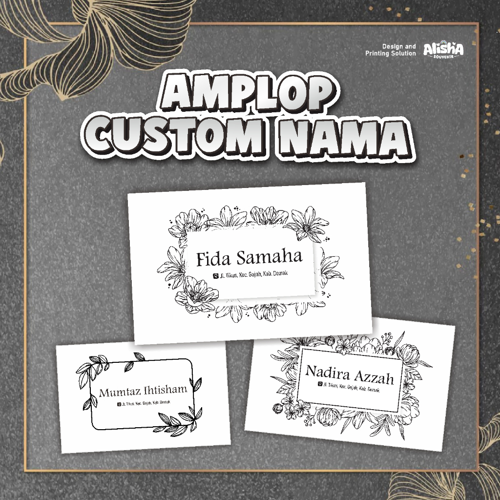 

Amplop Kondangan Bertulis Nama Cetak Hitam Putih