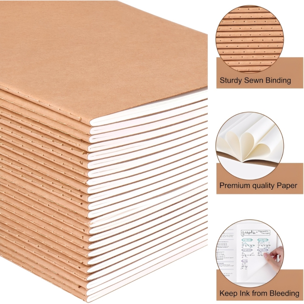 

BUKU A5 JILID JAHIT NOTEBOOK AESTHETIC ISI POLOS GARIS DOT GRID BISA CUSTOM 40 Lembar