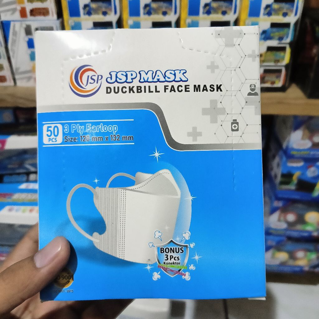 Masker Duckbill Warna-warni JSP Earloop Isi 50 pcs