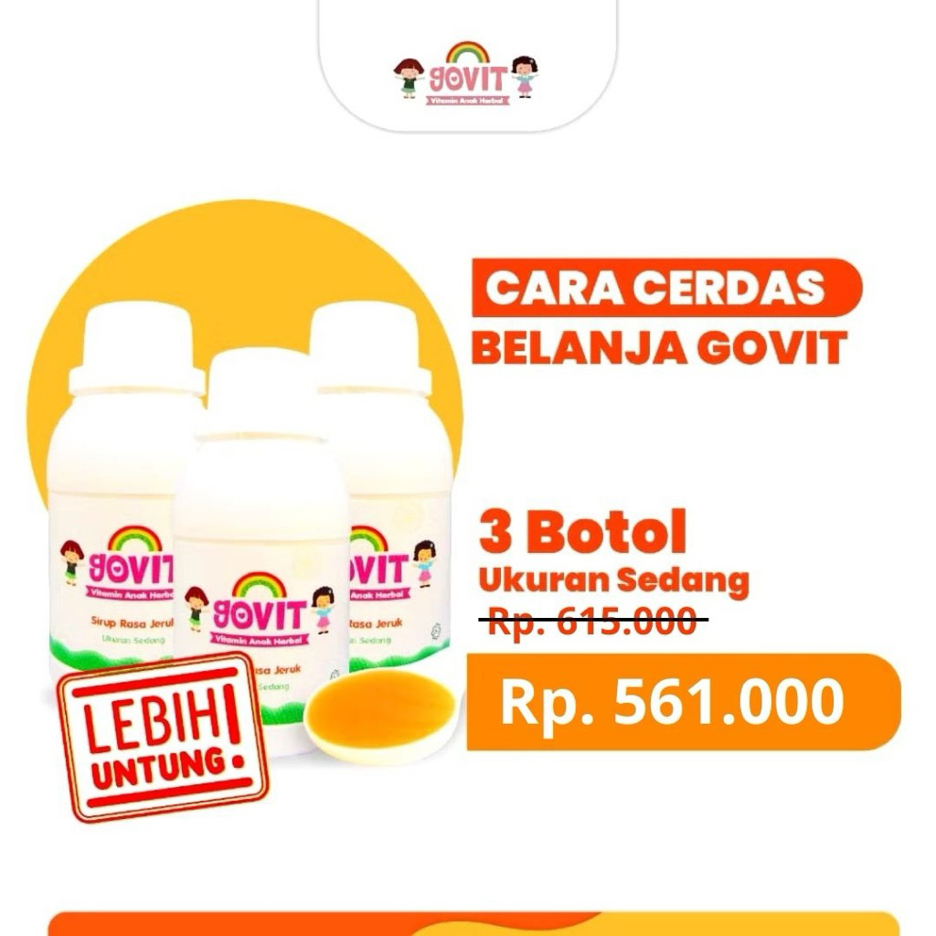 [GOVIT BESAR 150ML] VITAMIN ANAK HERBAL PENAMBAH NAFSU MAKAN