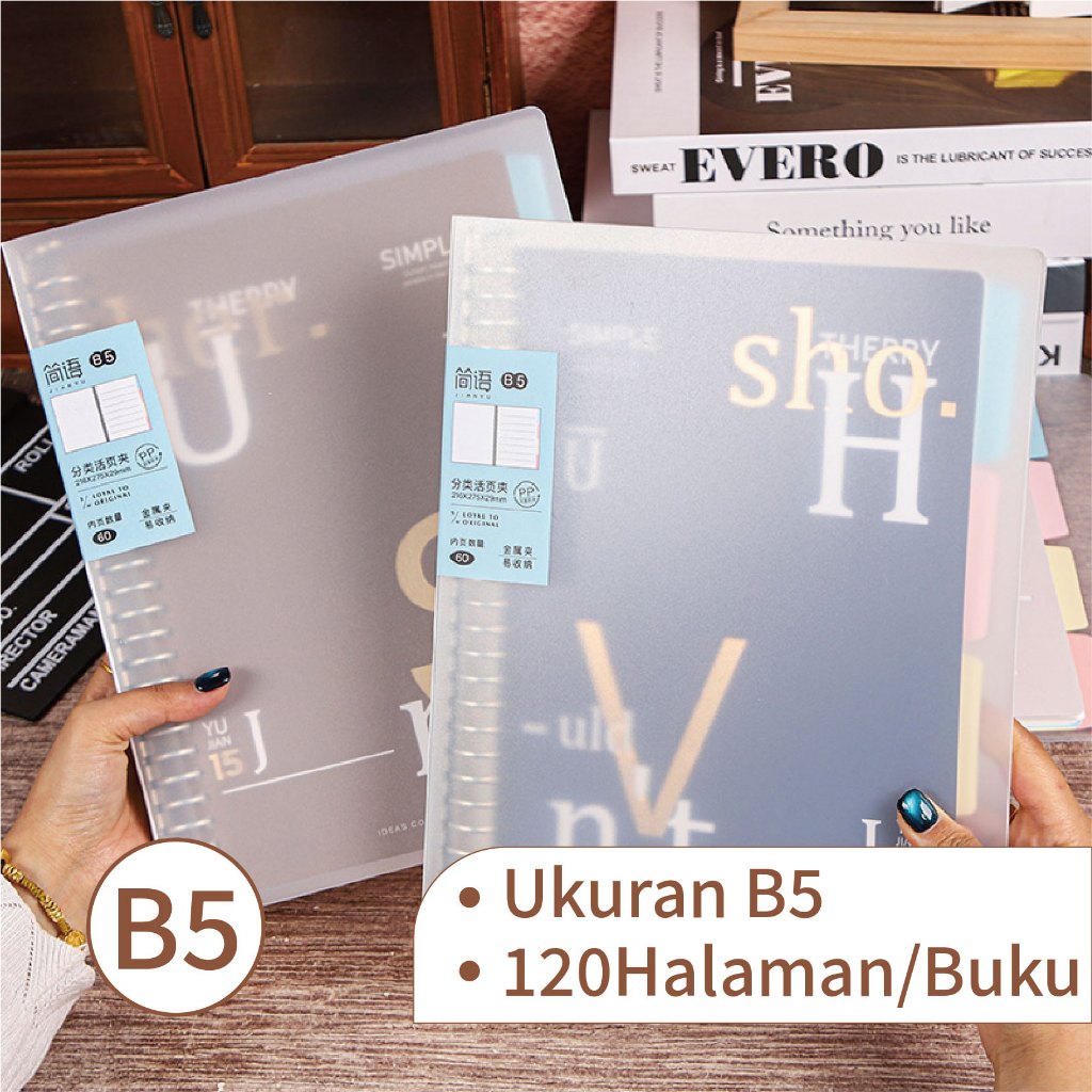 

[READY]Generasi Z Binder Kampus B5 Notebook Transparan 26 Ring Spiral Minimalis Bisa Diisi Ulang 60 Lembar Bergaris Buku Binder CLASSIFIED Notebook Tahan Air Mahasiswa