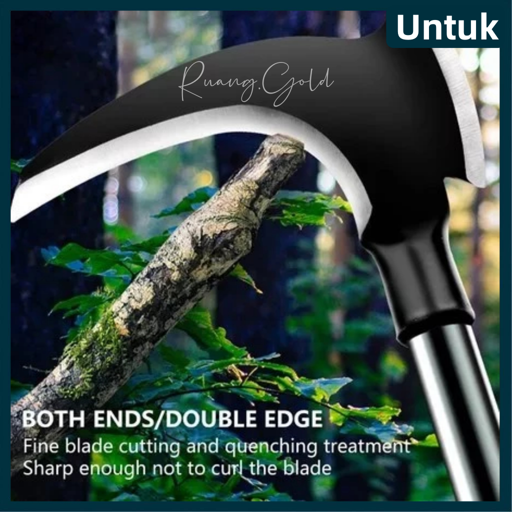 READY CODAsli Alat Perkebunan /Ukuran besar Alat Sabit Kapak Ganda Baja/Sabit Ranting Pohon/Sabit