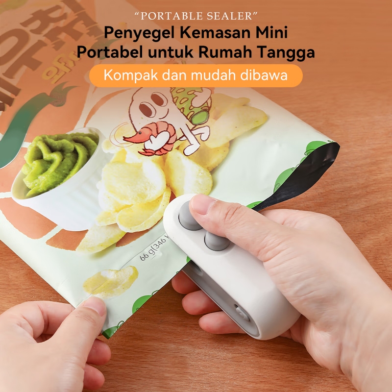BASIKE Penyegel Snack Food Kantong Plastik Kemasan Segel Mini Portabel untuk Rumah Tangga Bisnis