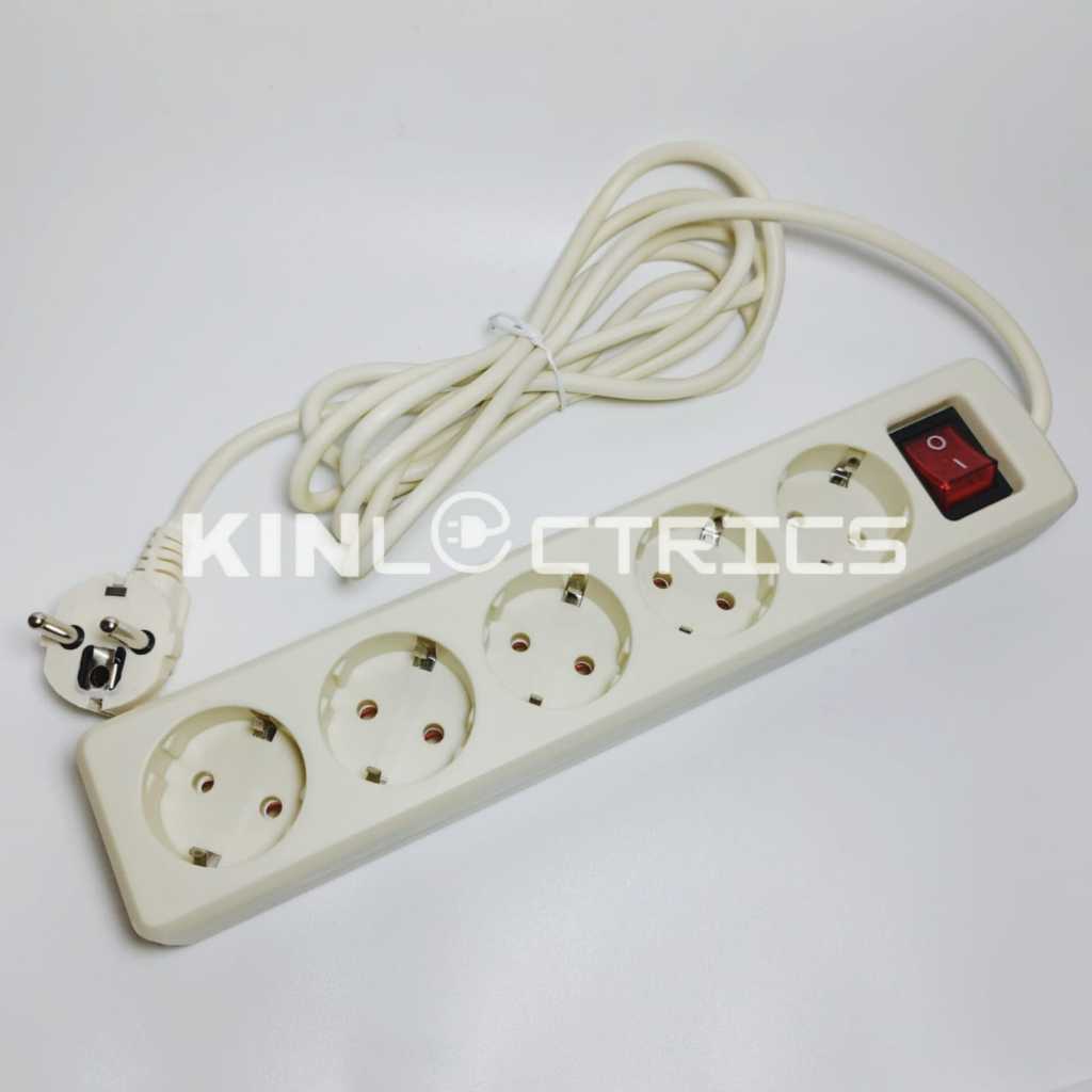 KINLECTRICS Stop Kontak Kabel 5 Meter 5 Lubang Berkualitas Bagus