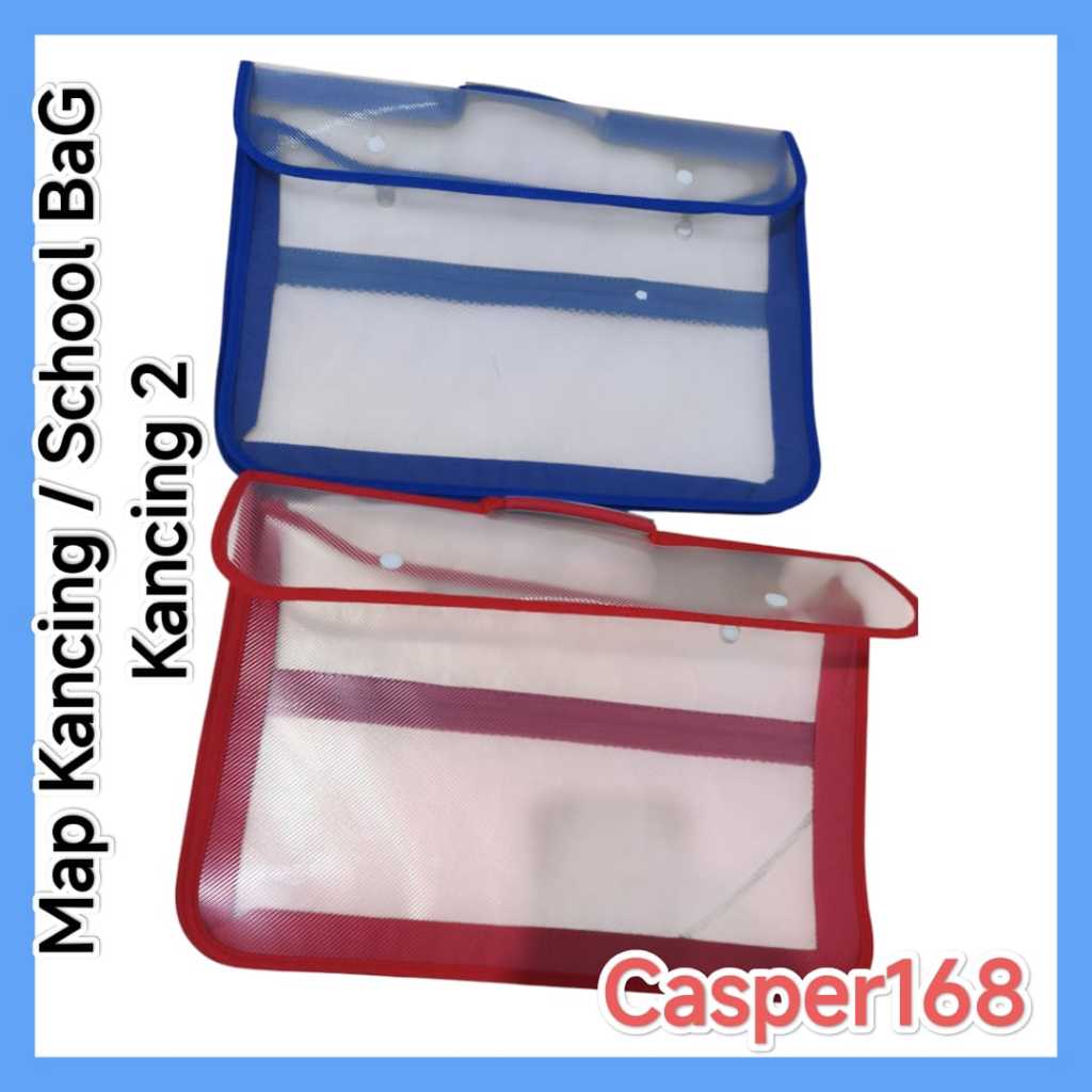 

MAP PLASTIK ZIPPER 2 KANCING - TAS DOKUMEN - SCHOOL BAG - MAP ZIPPER KANCING 2