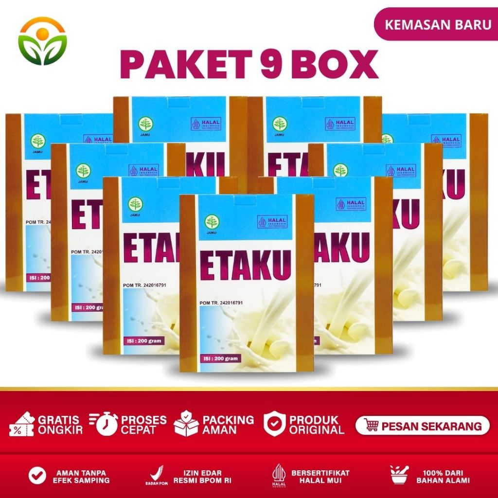 

Almira Herbal - Paket 9 Box Etaku Goat Milk Susu Kambing Etawa Murni Bubuk Sudah Bpom dan Halal