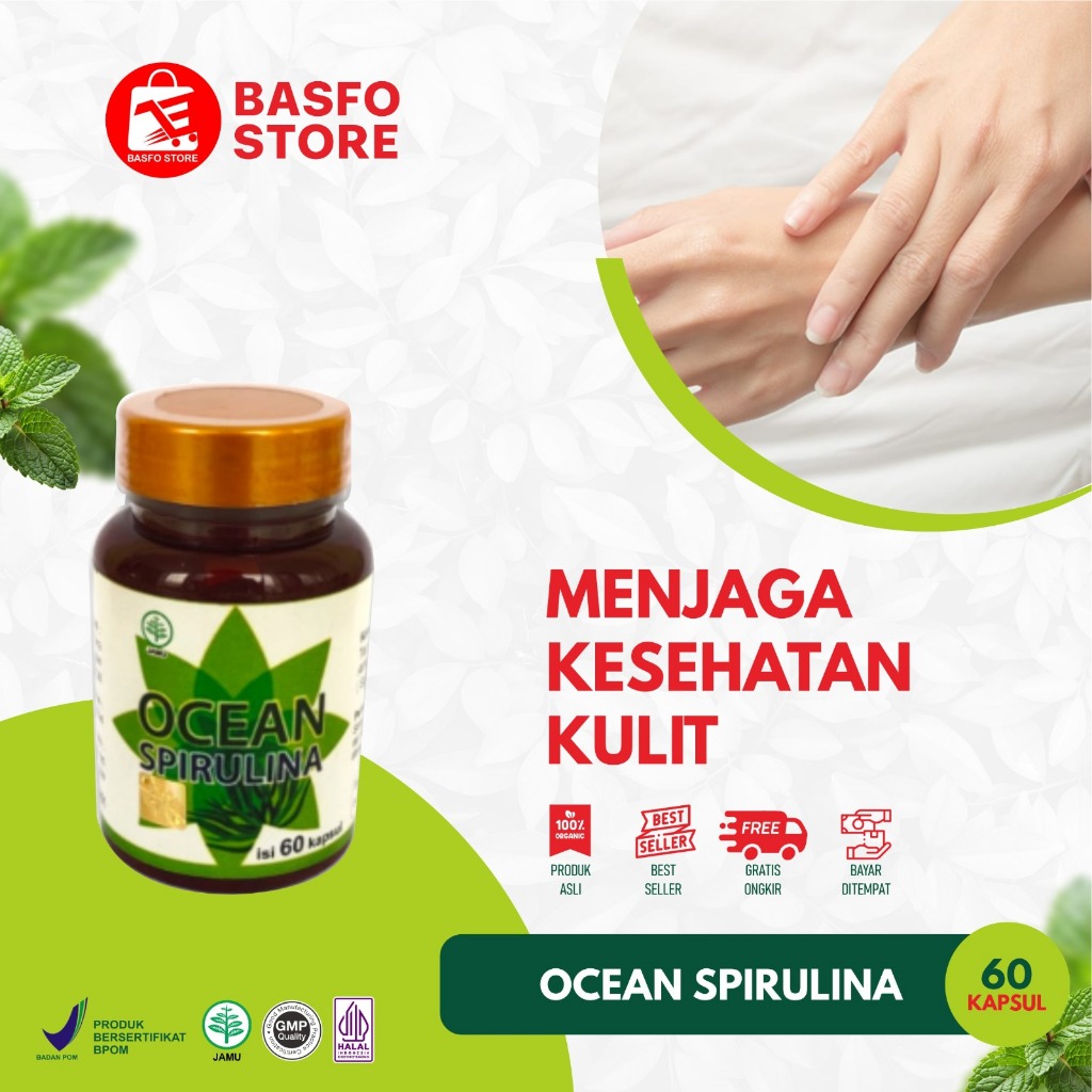 Ocean Spirulina Asli 60 Kapsul | Suplemen Alami Nutrisi Harian | Spirulina Premium