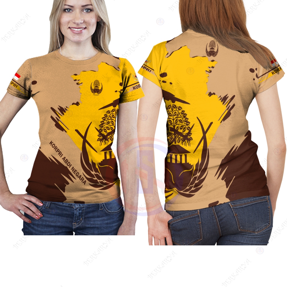Baju Korpri Wanita | Kaos Jersey KORPRI Wanita Fullprinting | Seragam Korpri Wanita