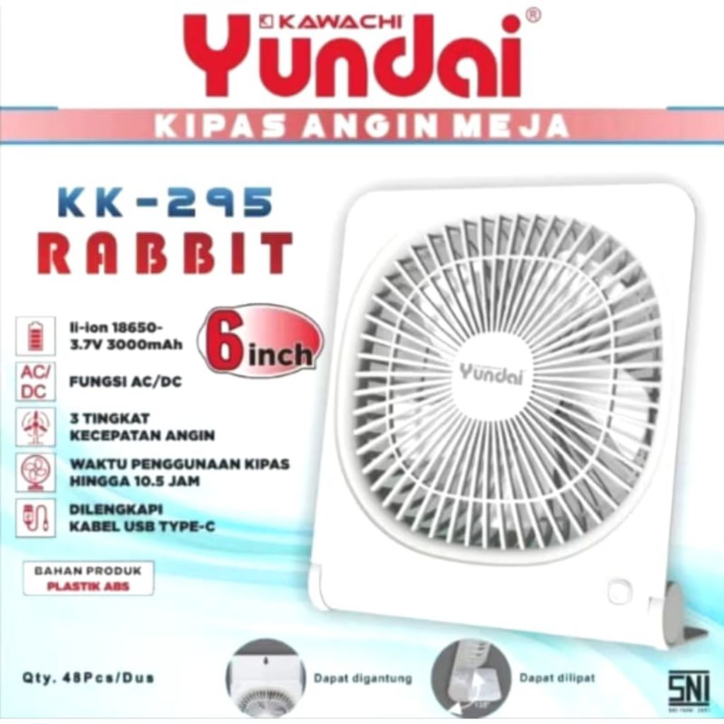 Yundai Rabbit kk 295 Rabbit  mini fan kipas meja