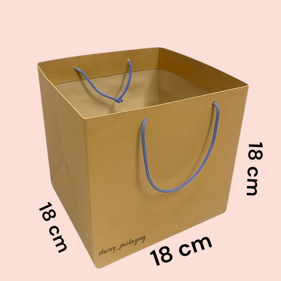 

Paperbag polos ukuran 18x18 paper bag coklat kertas kraft souvenir makanan bento mini shopping Murah