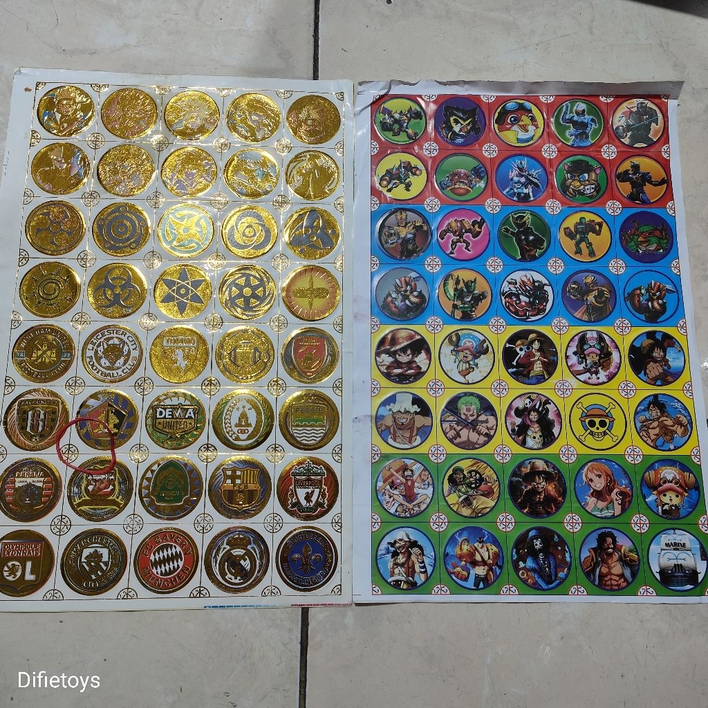 tajos besi layar biasa dan emas isi 40 pcs tazos ,tasos besi