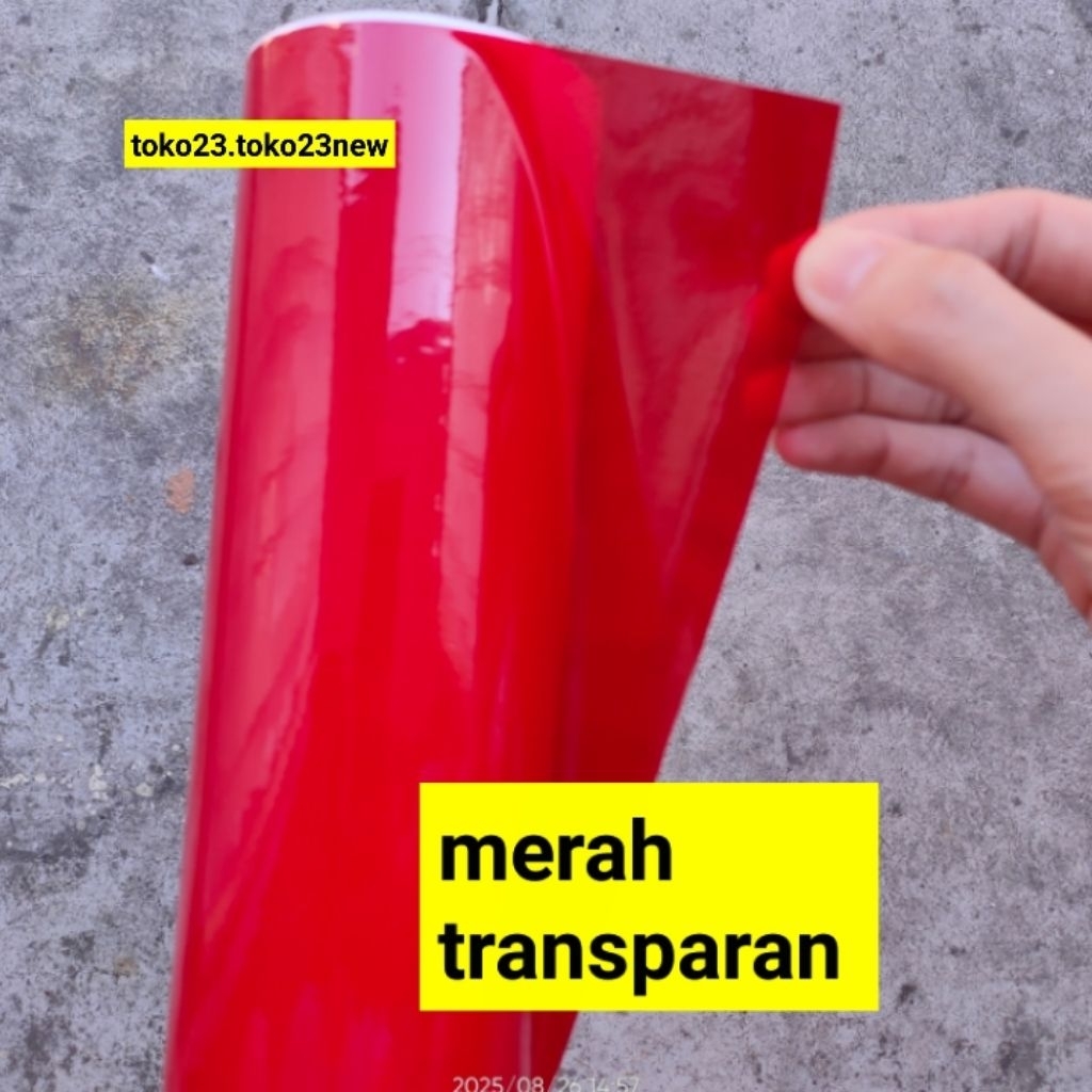 skotlet motor merah transparan stiker motor