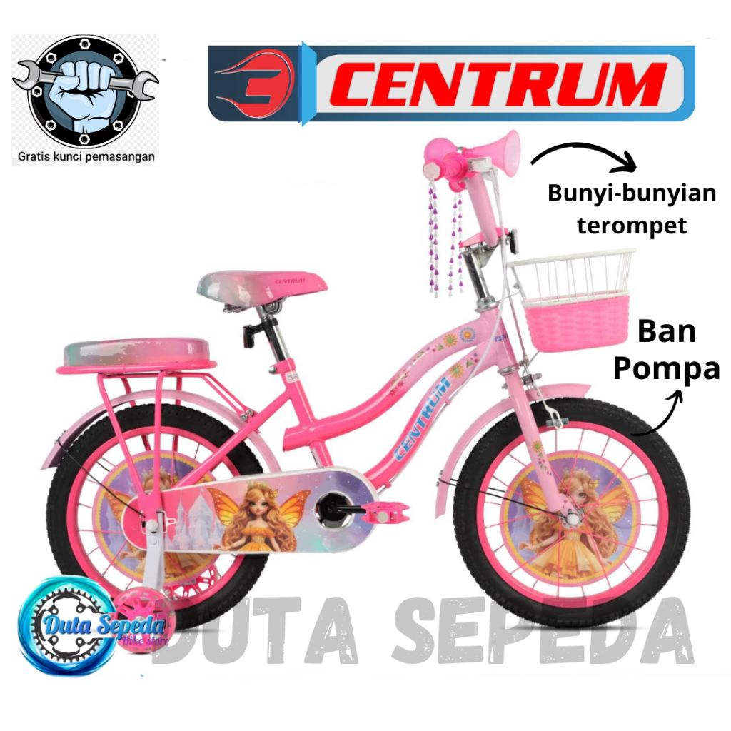 Sepeda anak perempuan mini keranjang 12 / 16 / 18 inch anak 3 4 tahun 5 , 6 tahun atlantis dan centr