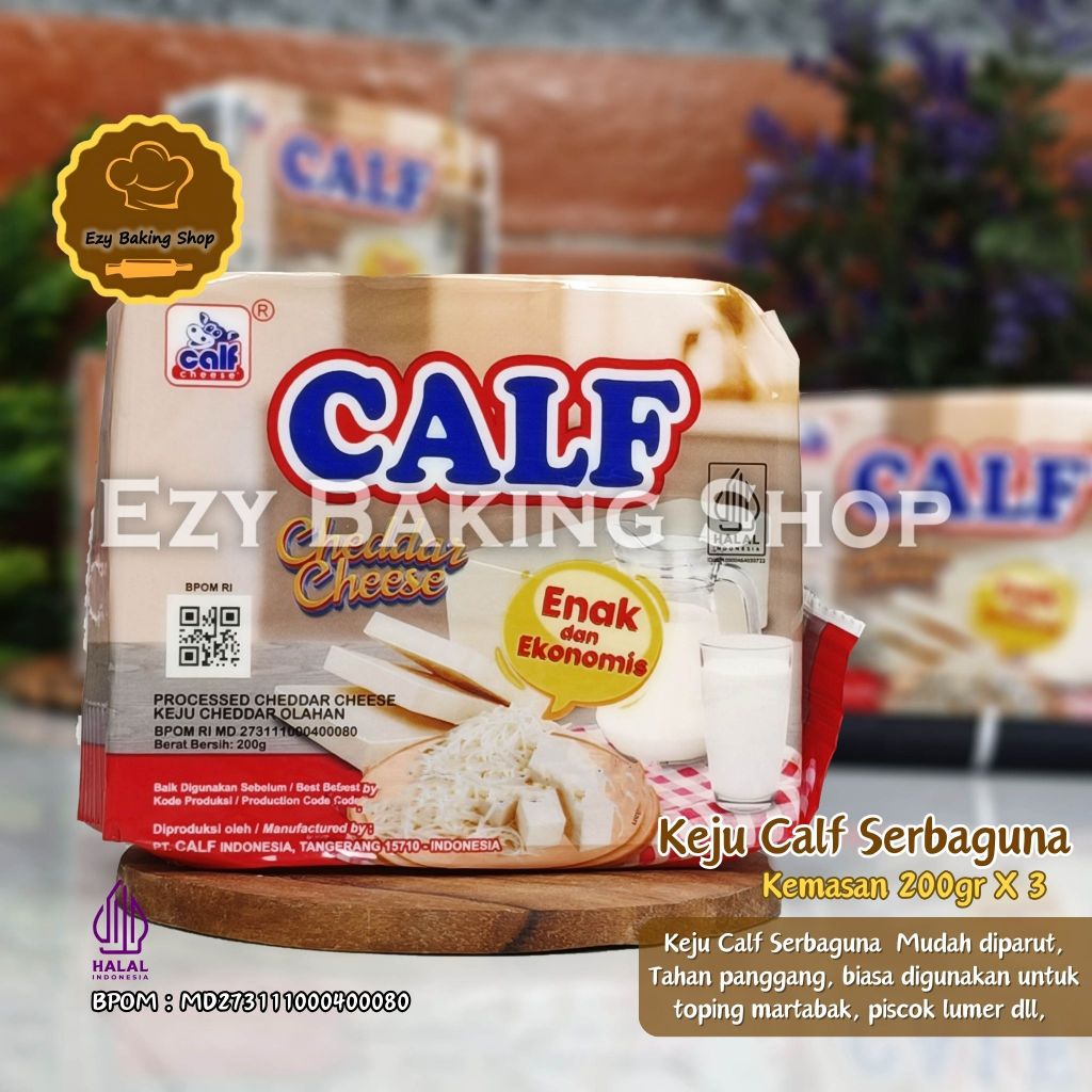 

PAKET Keju CALF Serbaguna isi 3pcs - Keju Cheddar Mudah Diparut