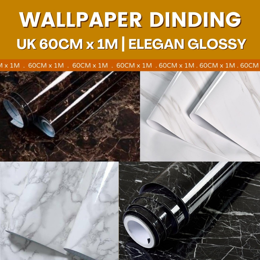 Stiker Dinding Dapur Marmer Wallpaper Kitchen Set Walpeper Sticker Dinding Motif Marmer Glossy