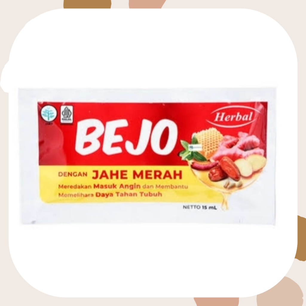 

Bejo Jahe Merah Sachet 15 ml - Meredakan Masuk Angin Meriang Mual - Bejo Satuan